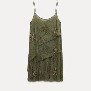 Beaded ruffle tiered dress new with tags NWT